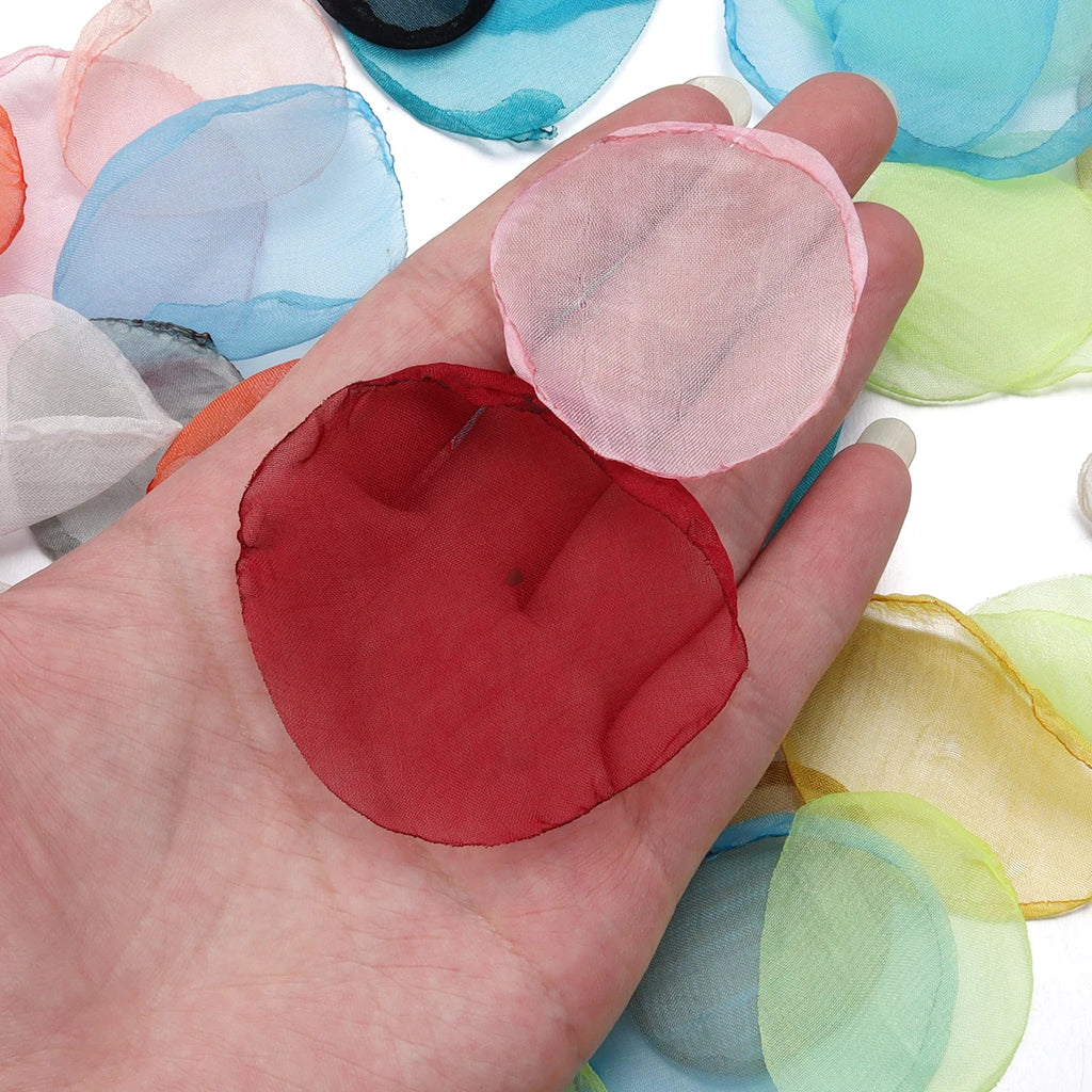 20pcs Chiffon Rose Flower Petals – DIY Jewelry & Craft Decor Fabric Flower Petals PLUSH