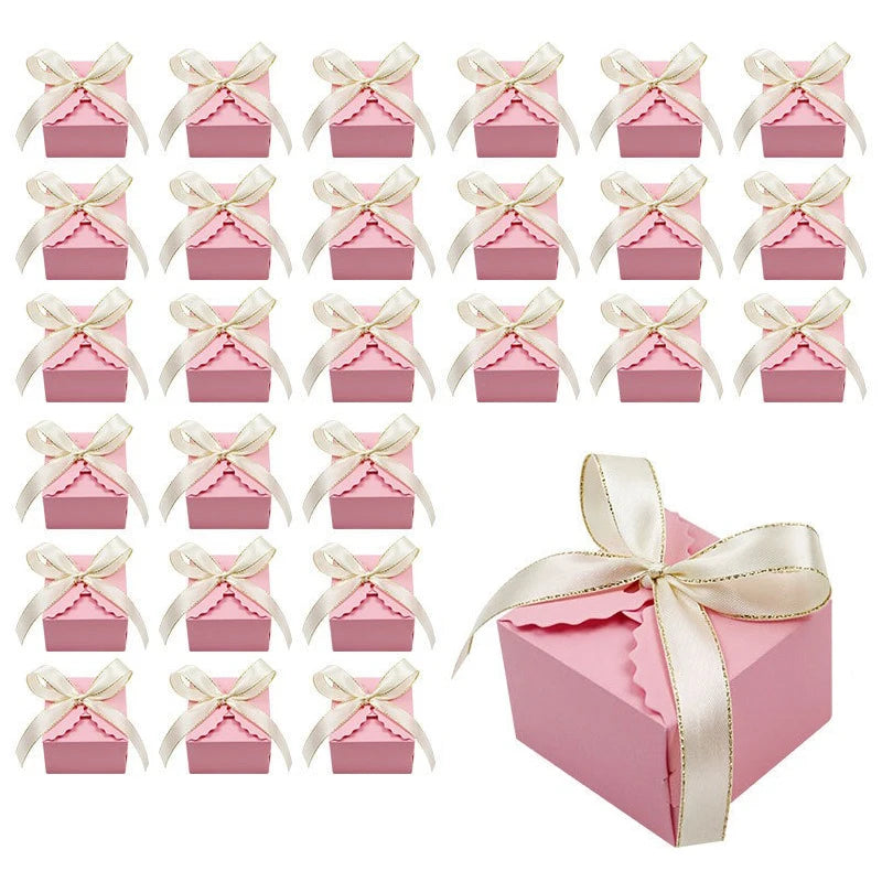 Kraft Paper Gift Boxes with Ribbon 10/20pcs – Party Favors Party Favor Boxes PLUSH