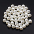 ABS Imitation Pearl Beads No Hole White Loose Beads 10-1000pcs Loose Pearl Beads PLUSH 12mm x 50ppcs