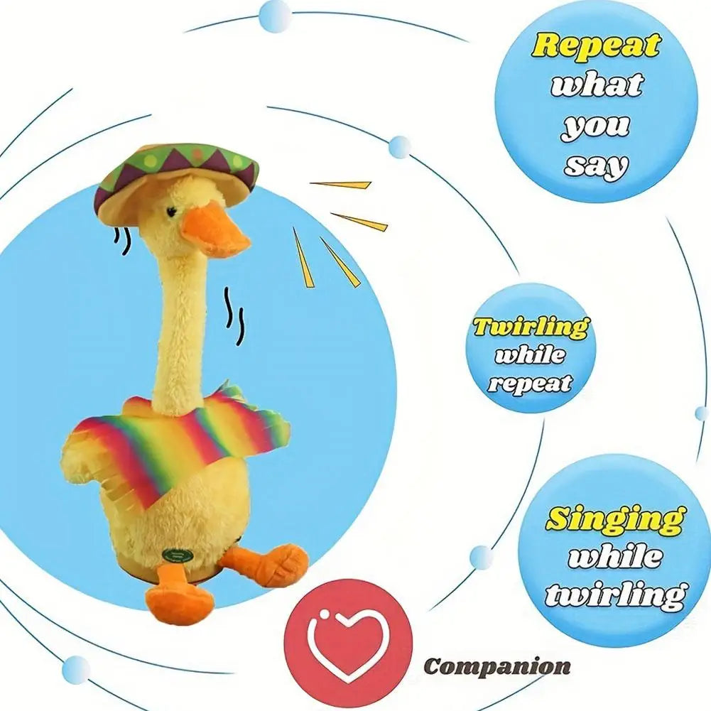 Talking Dancing Duck Plush Toy – Battery-Powered Virtual Pet Electronic Plush Toy PLUSH