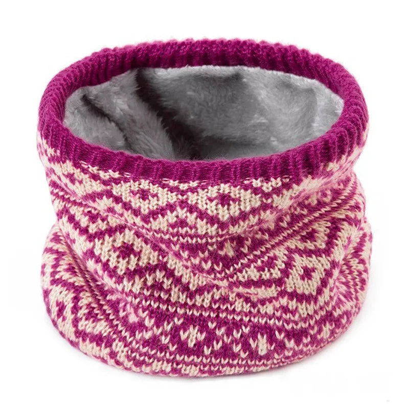 Fleece-Lined Neck Warmer Windproof Unisex Winter Gaiter Neck Warmer Gaiter PLUSH Rose Red 10PCS