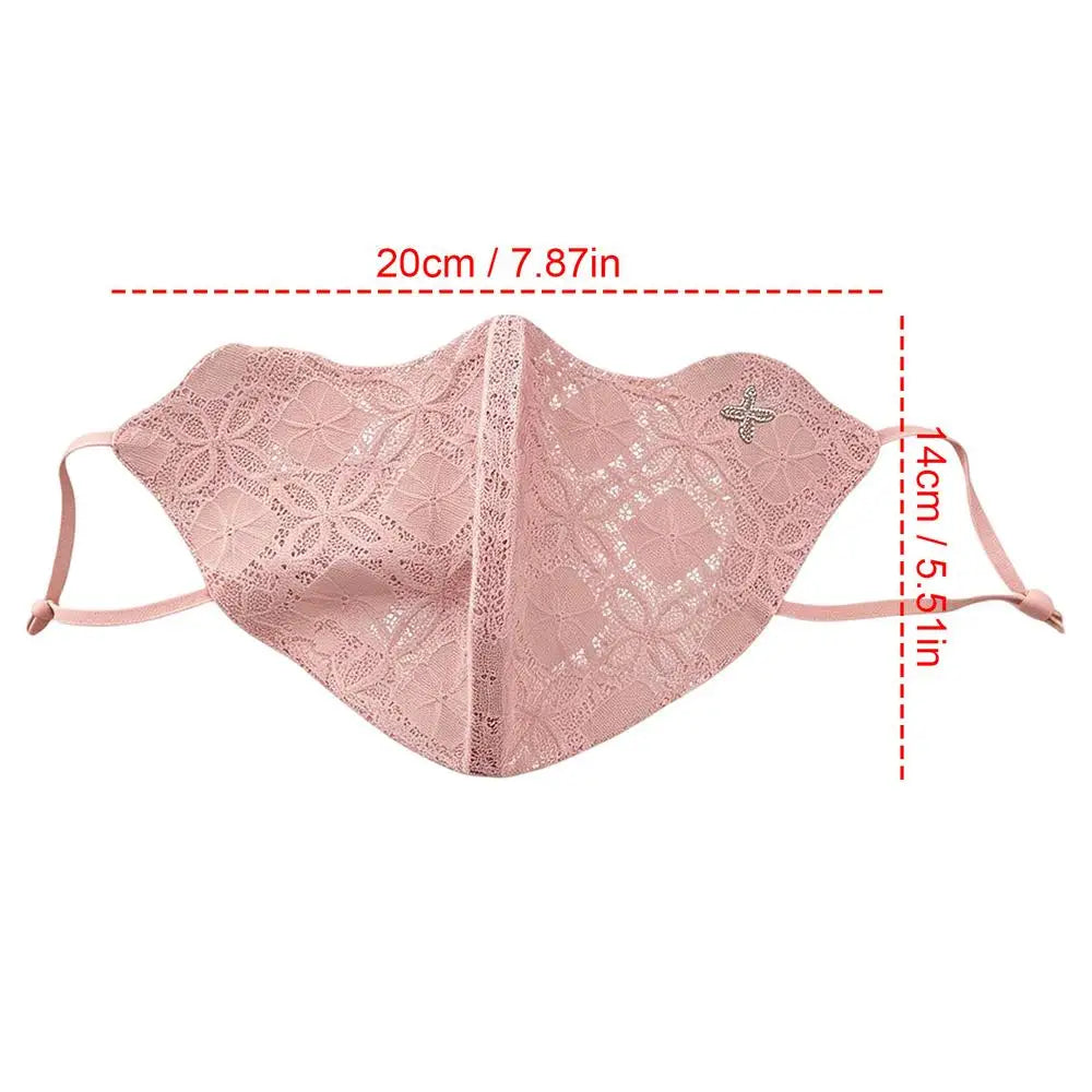 Women's UPF50+ Lace Sun Face Cover – Breathable UV Shield Sun Face Cover PLUSH Pinks