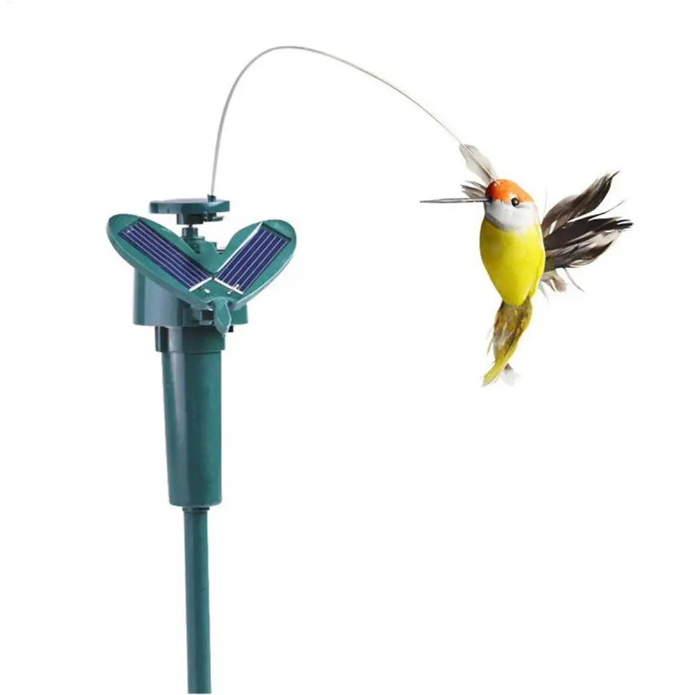 Solar Fluttering Hummingbird Garden Stake – Spinning Bird Toy Solar Garden Ornament PLUSH