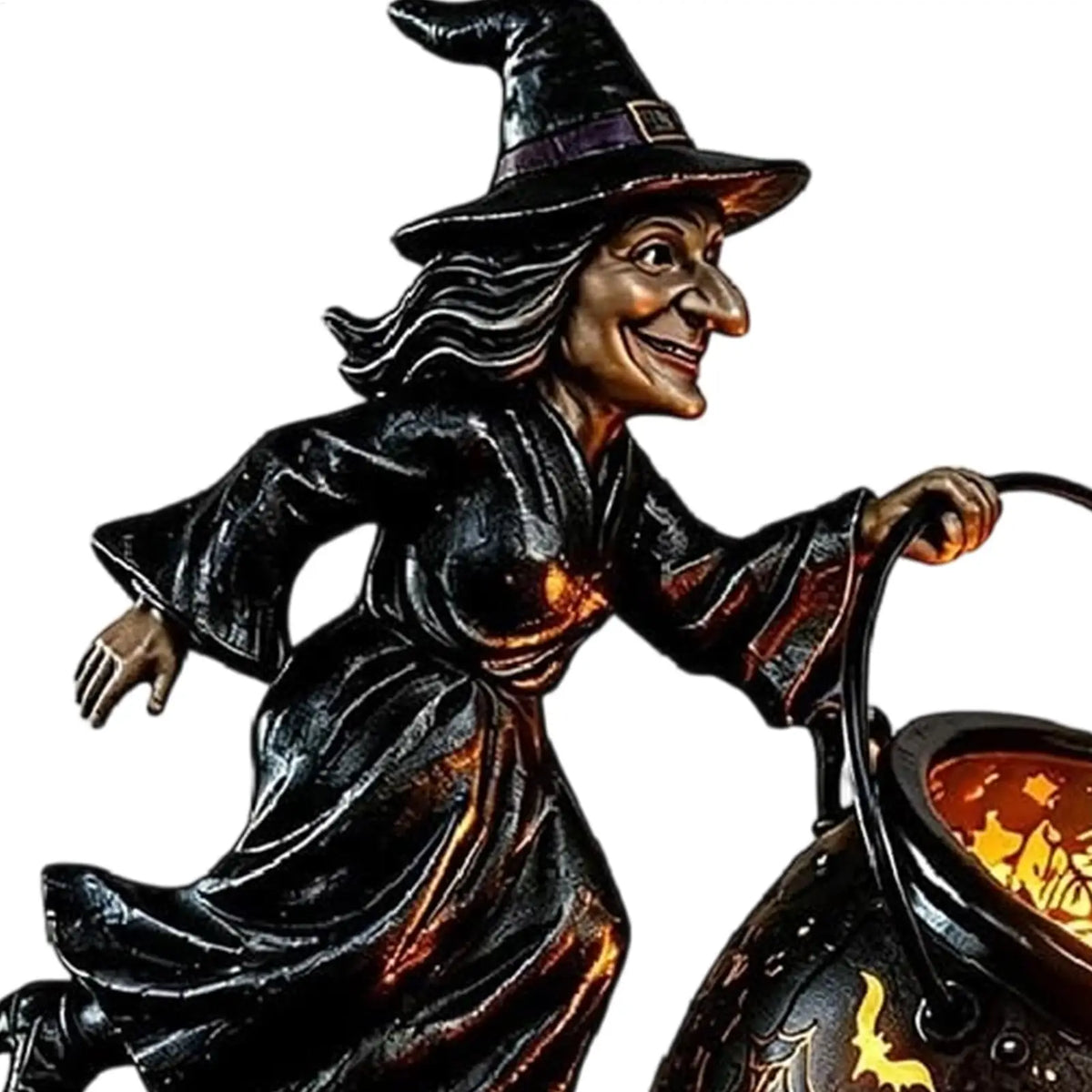 Halloween Witch Cauldron LED Stake Light – Outdoor Garden Decor Halloween Stake Light PLUSH