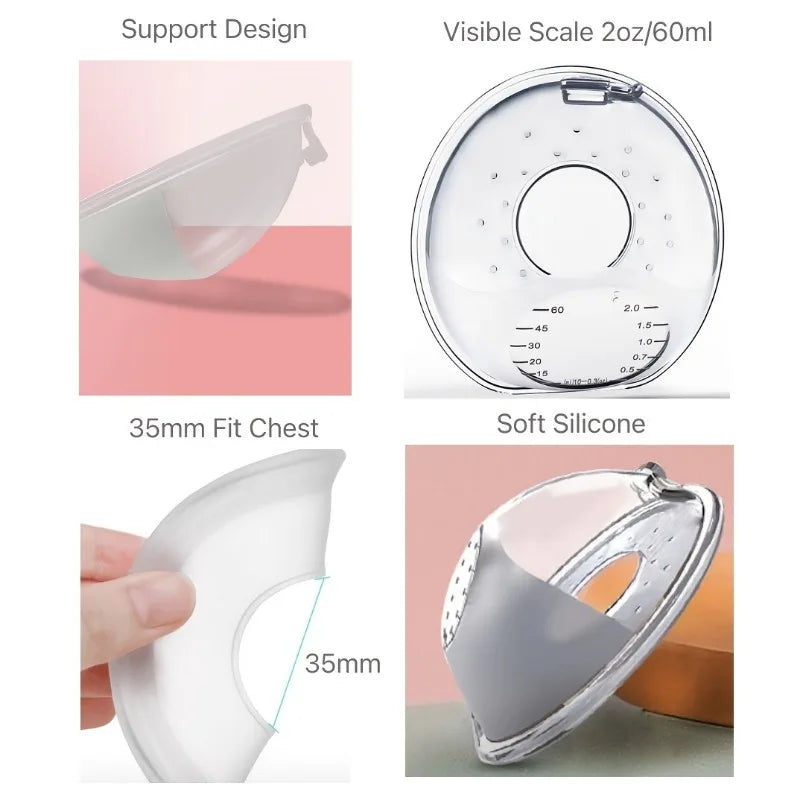 2pcs Silicone Breast Milk Collector Nursing Cups 60ml | Portable Milk Collector Cups PLUSH