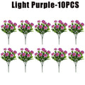 UV Resistant Outdoor Fake Daisy Flowers – Farmhouse Decor Artificial Fake Flowers PLUSH Light Purple-10PCS