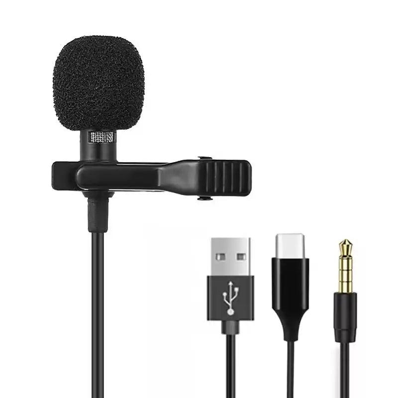 Mini Clip-On Lapel Condenser Mic – USB, 3.5mm & Type-C Lapel Condenser Mic PLUSH