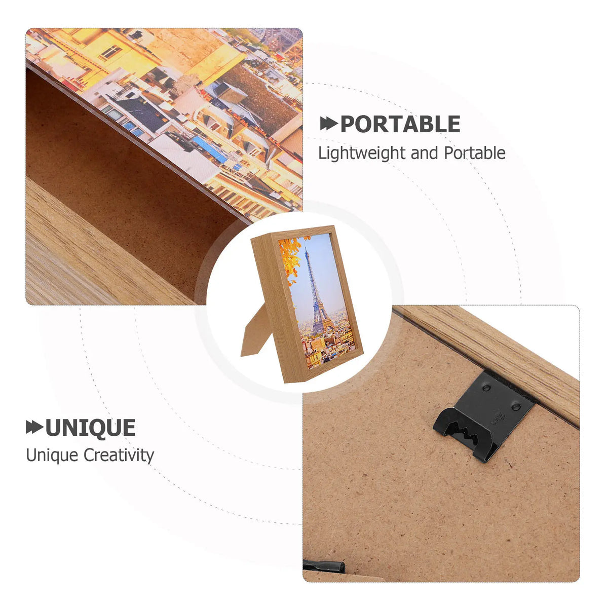 Picture Frame Hidden Safe – Wooden Secret Storage Box Hidden Storage Safe PLUSH
