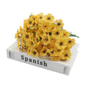 Purple UV-Resistant Artificial Orchid Flowers for Outdoor Decor Artificial Flowers PLUSH Yellow 20PCS