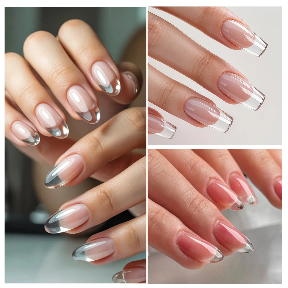 3-Pc Clear Poly Nail Extension Builder Gel Kit – 15ml Nail Extension Gel PLUSH