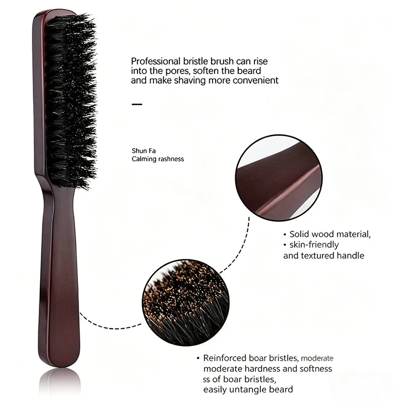 Boar Bristle Hair Brush – Unisex Wood Handle Styling Brush Boar Bristle Hair Brush PLUSH