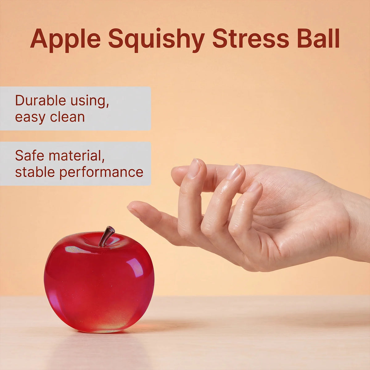 Glitter Crystal Apple Squishy Ball – 3D Sensory Fidget Toy Sensory Fidget Toy PLUSH