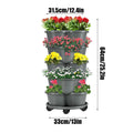5-Tier Stackable Planter Tower with Wheels – 5pcs Gray Stackable Planter Tower PLUSH Gray 5Pcs