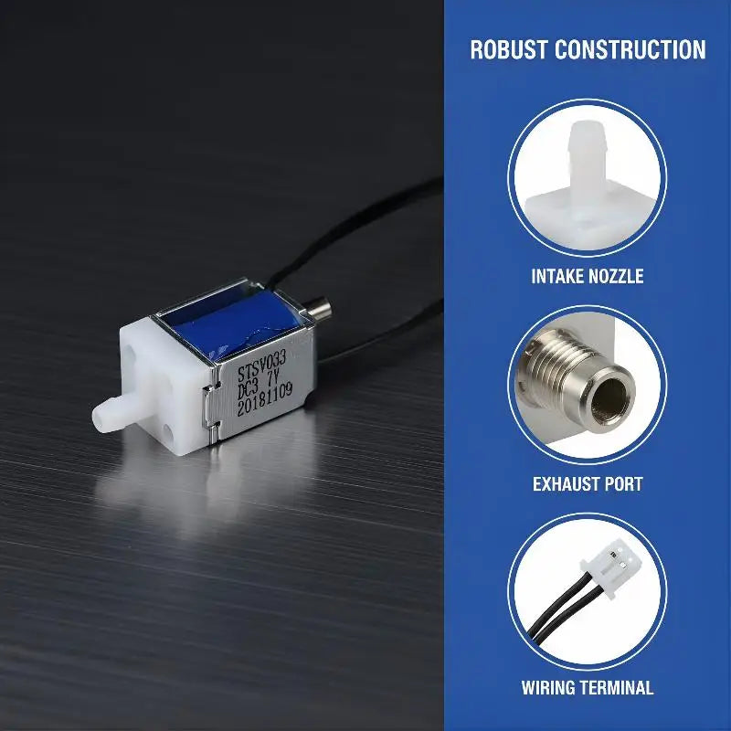 DC 3.7V Micro 3-Way Mini Solenoid Air Valve – DIY Set of 1 or 5 Micro Solenoid Valve PLUSH 5 pieces