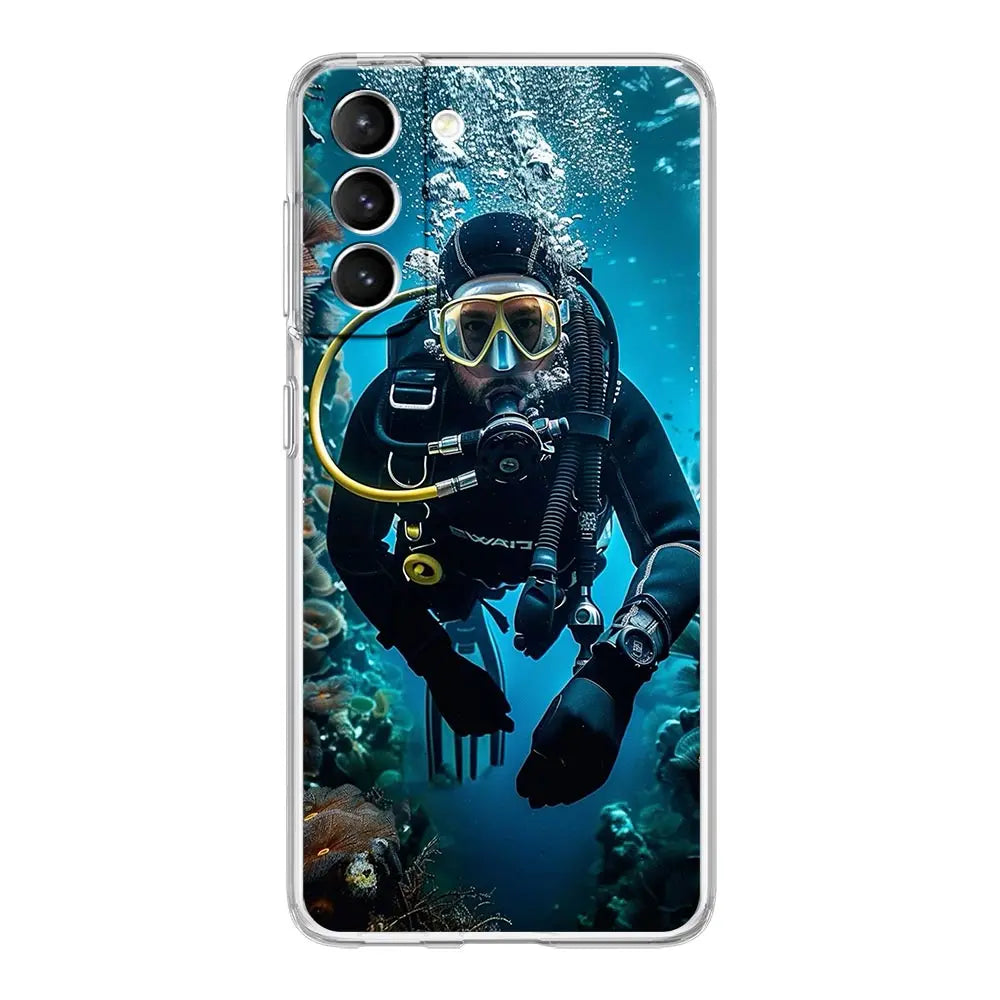 Underwater Diver Phone Case Samsung Galaxy S22–S26 Ultra Phone Case Cover PLUSH -1 For Galaxy S26Ultra