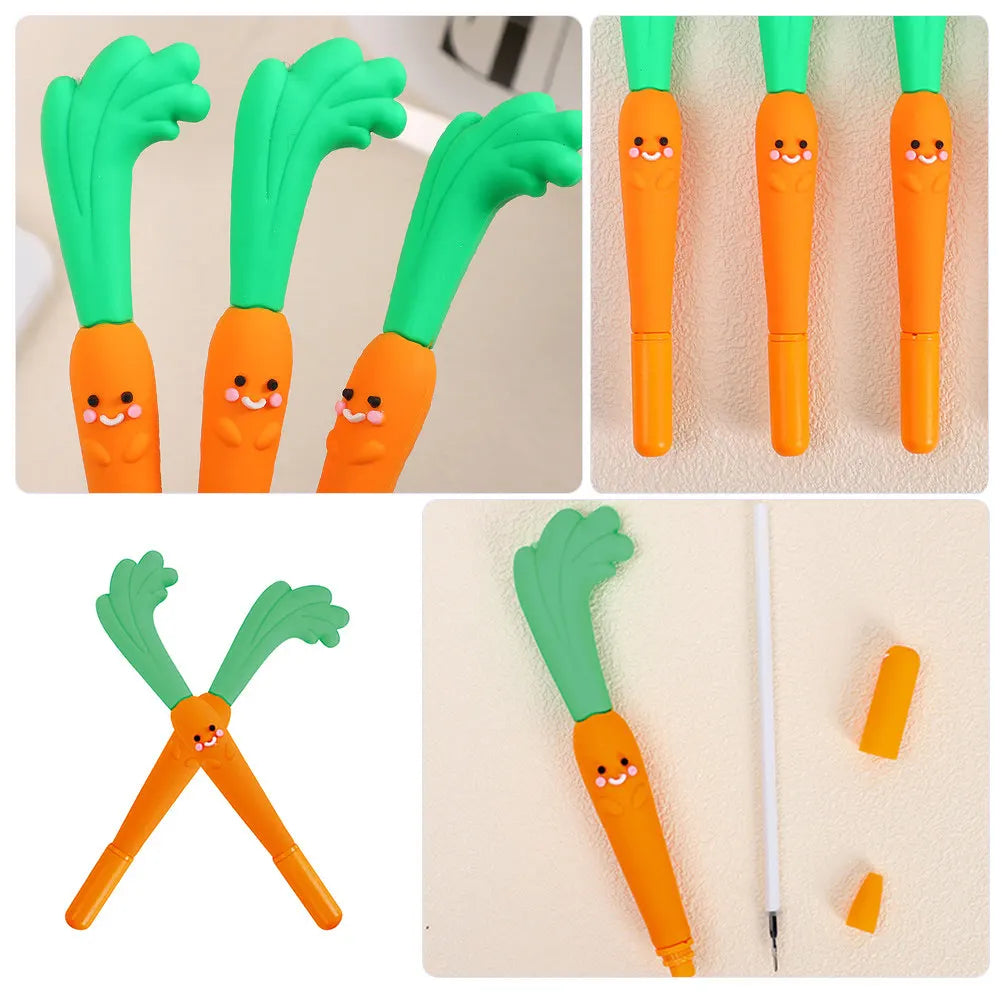 Carrot Gel Ink Pens 2-Pack – Cute Cartoon Silicone Writing Pens Novelty Gel Pens PLUSH Default Title