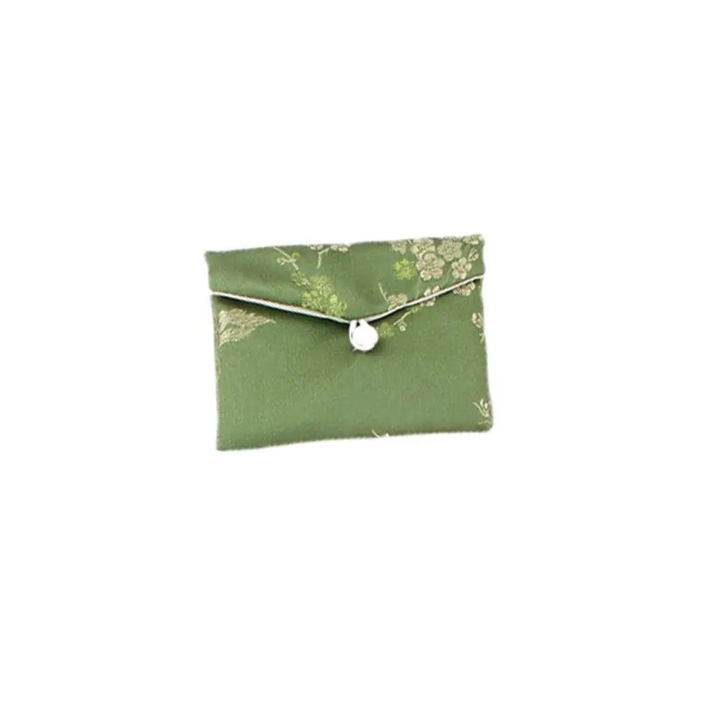 Satin Jewelry Storage Bag with Embroidered Buckle – 3 Sizes Jewelry Storage Bag PLUSH Green S