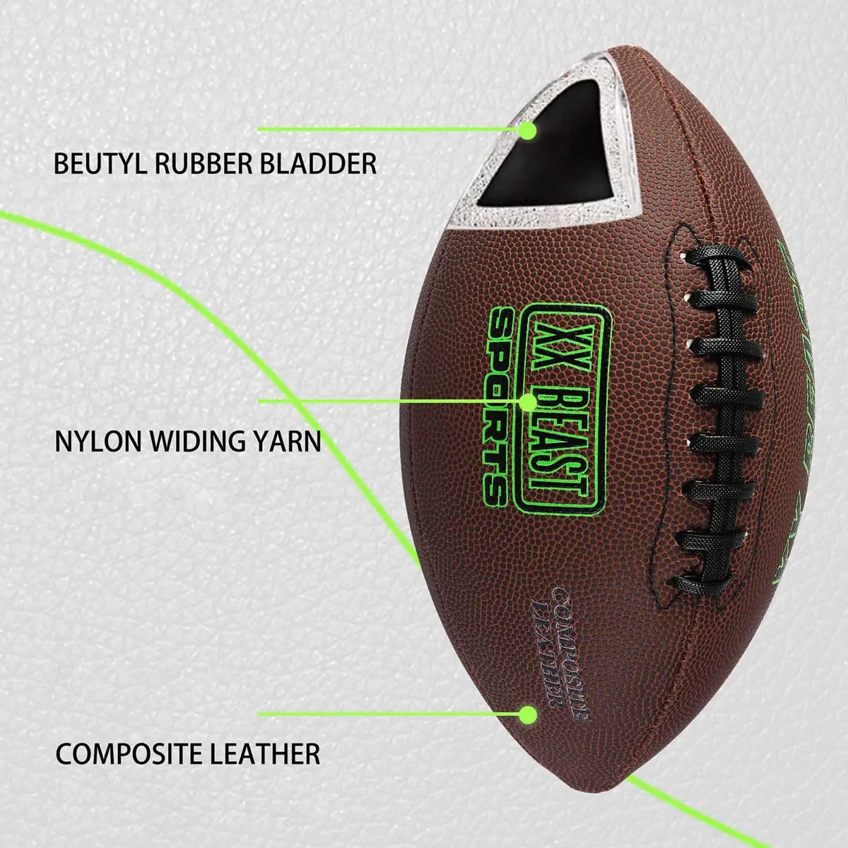 Tooyful Nonslip American Football – PU Leather Rugby Ball American Football PLUSH