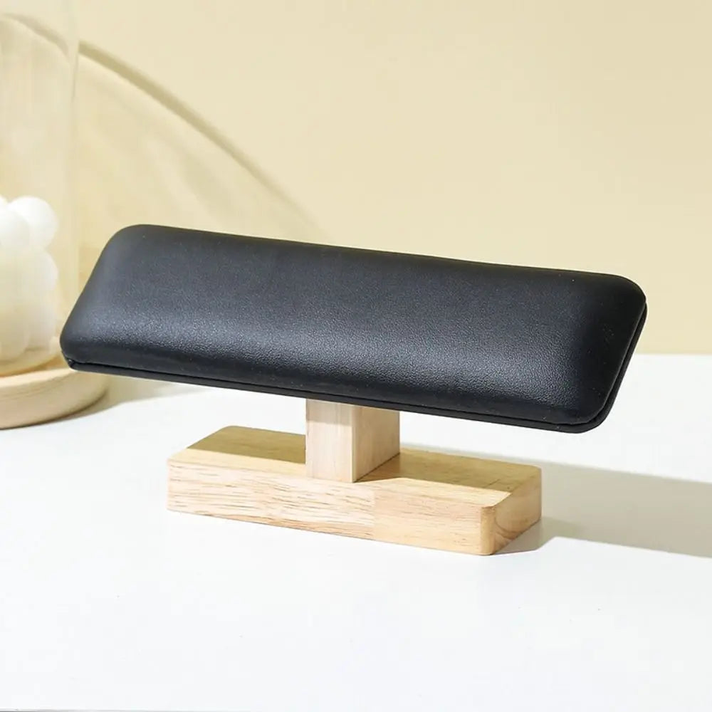 Velvet Wooden Bracelet Display Stand & Watch T-Bar Organizer Jewelry Display Stand PLUSH Black Leather