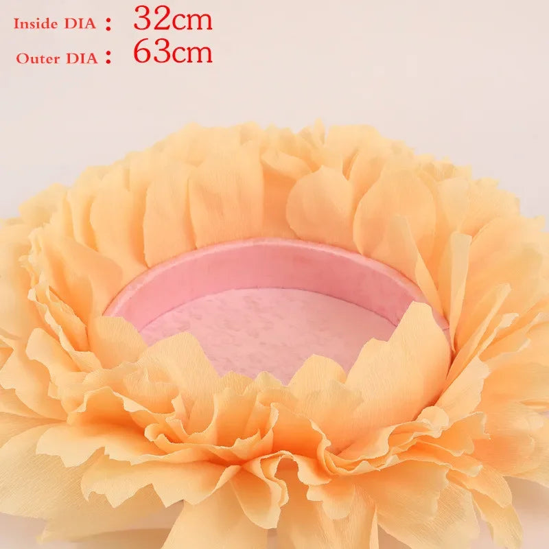 Newborn Photography Props Flower Blanket Baby Posing Backdrop Baby Photography Prop PLUSH ORANGE Other