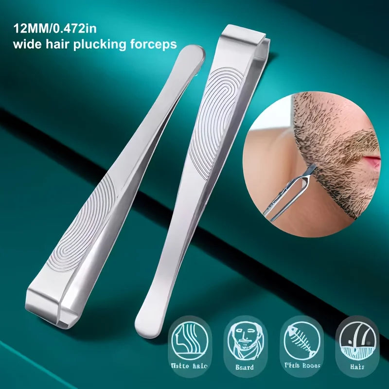 Ouriner Wide-Jaw Stainless Steel Precision Eyebrow Tweezers Eyebrow Tweezers PLUSH