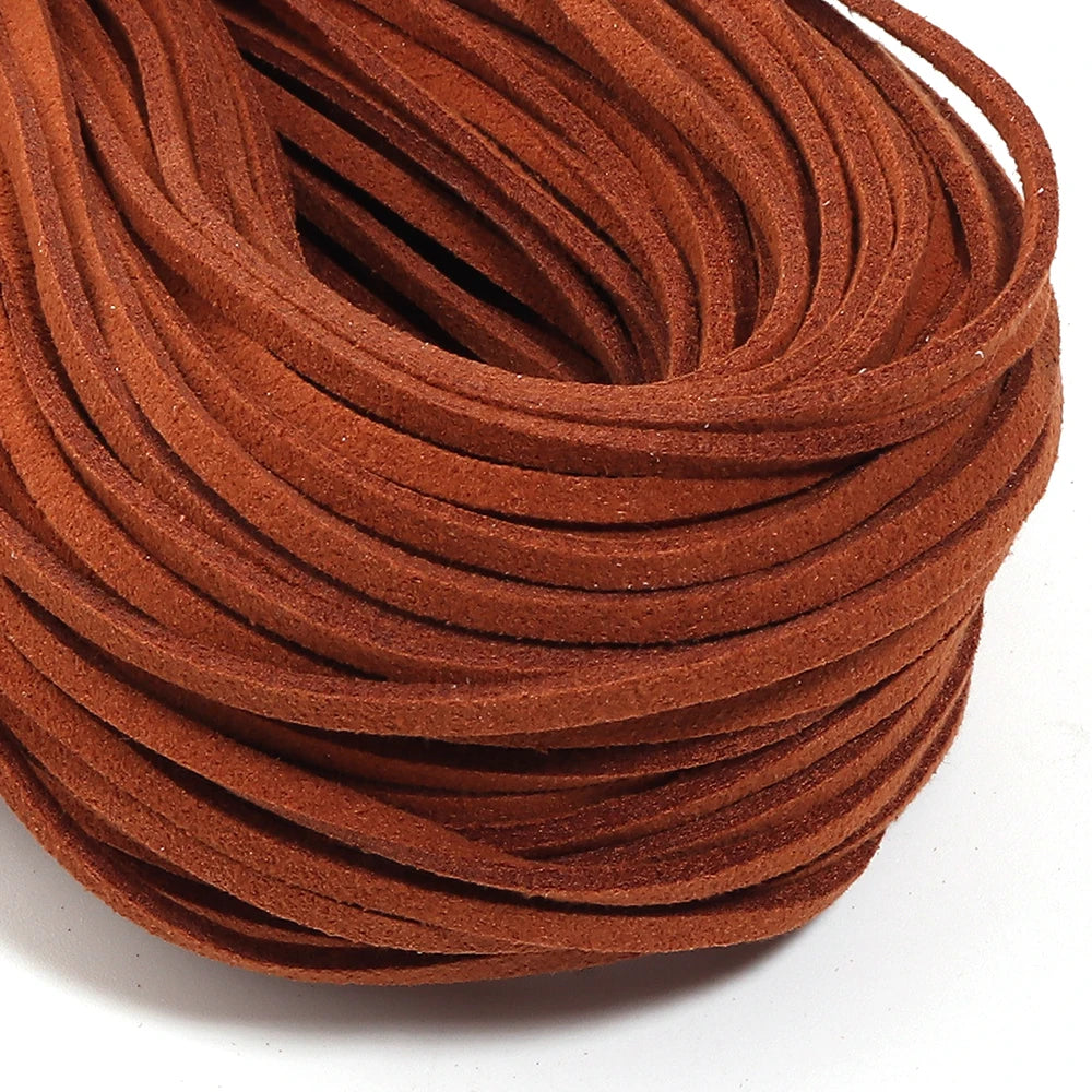 10pcs Multicolor Faux Suede Flat Cord 2.5mm – DIY Jewelry Making Jewelry Craft Cord PLUSH brown