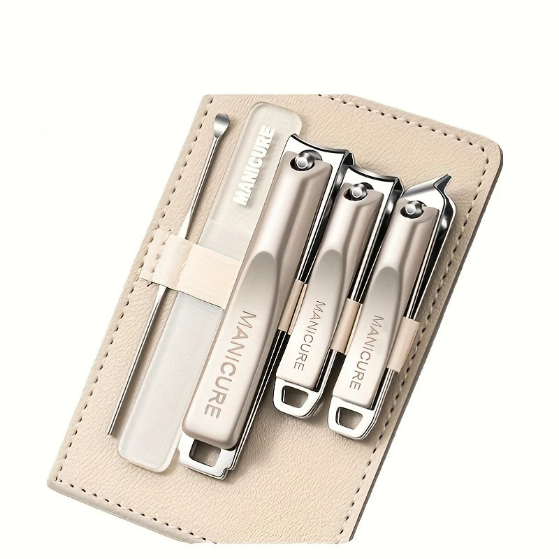 Stainless Steel Nail Clipper Set with Ear Scoop & Rotating Case Nail Clipper Set PLUSH 5 pcs set