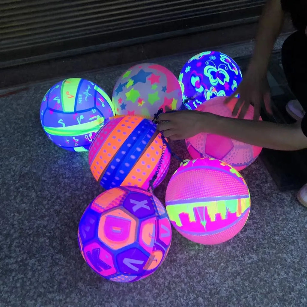 20cm LED Glow-in-the-Dark Inflatable Football – Kids Light-Up Ball LED Inflatable Ball PLUSH
