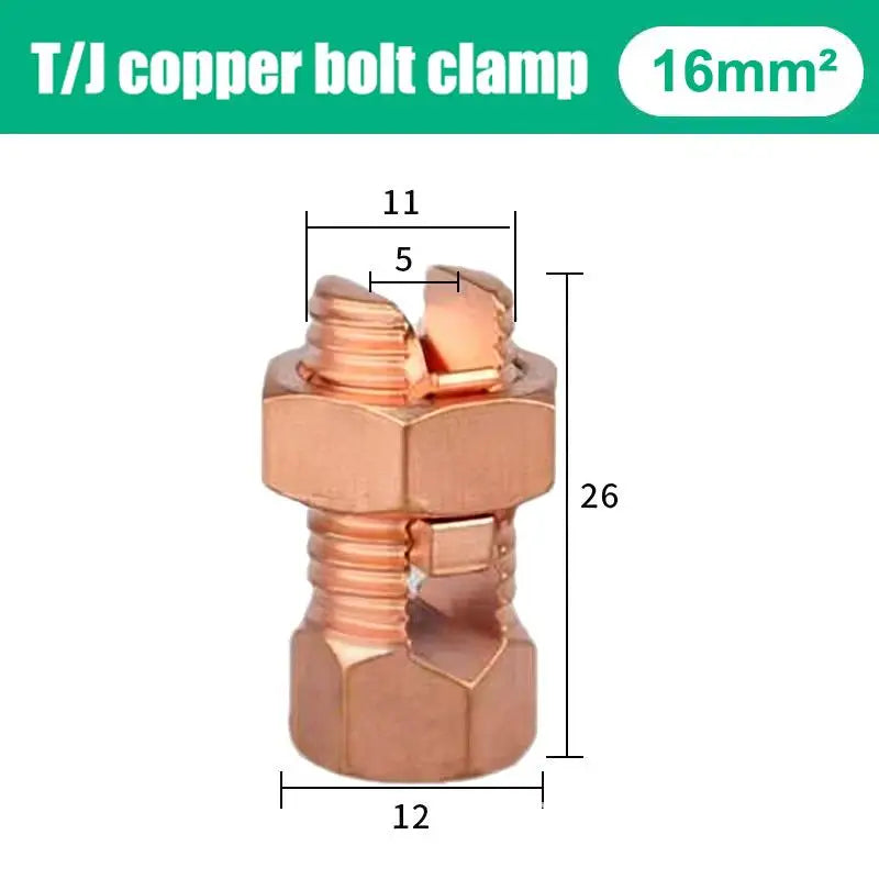 TJ Series Split Copper Bolt Connector – Anti-Corrosion Clamp Copper Bolt Connector PLUSH TJ-16