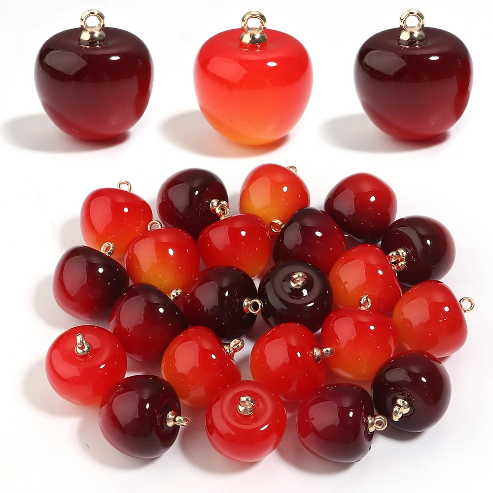 10pcs Cherry Fruit Acrylic Beads 20mm – DIY Jewelry Making Acrylic Craft Beads PLUSH
