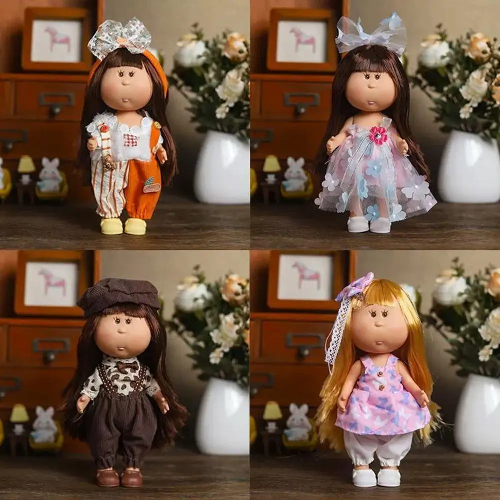 24cm Spanish Vinyl Doll Baby Clothes Set with Shoes & Accessories Doll Clothing Set PLUSH