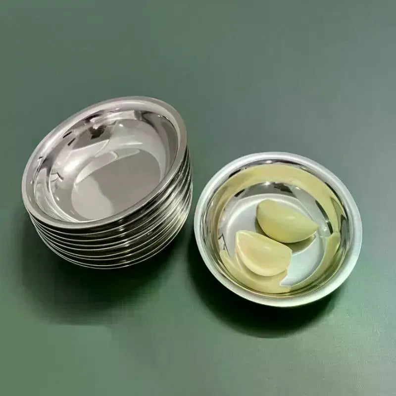 Stainless Steel Round Sauce Dishes 5/10pcs – BBQ & Picnic Sauce Dish Set PLUSH