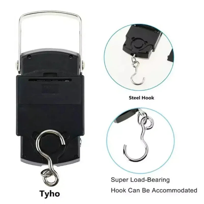 50kg Digital Hanging Scale LCD with 100cm Measuring Tape Digital Hanging Scale PLUSH