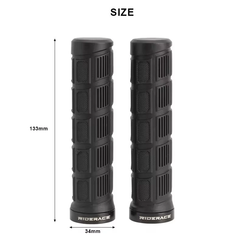 RIDERACE MTB Handlebar Grips Anti-Slip TPR Rubber Lock Bike Handlebar Grips PLUSH