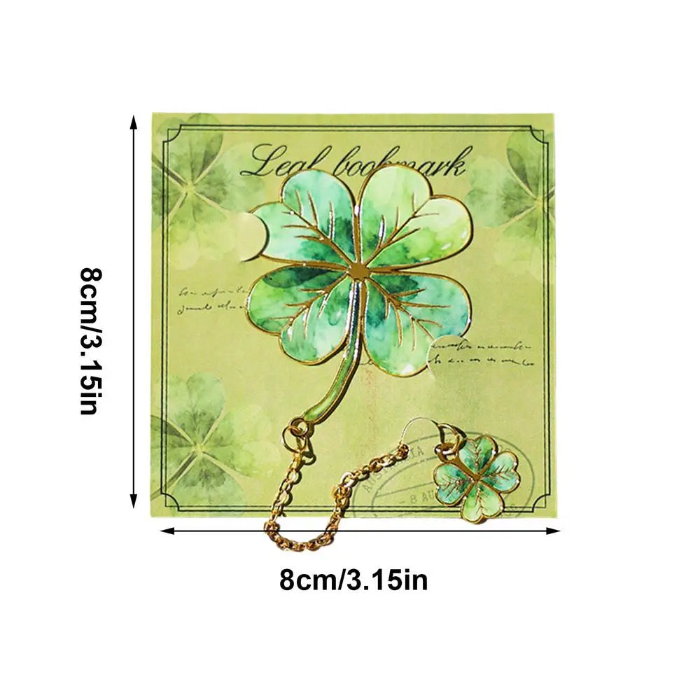 Metal Leaf Bookmark with Chain Pendant – Maple & Clover Metal Bookmark PLUSH D
