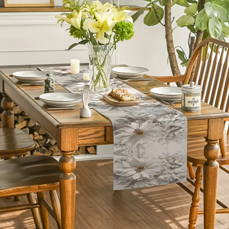 Valentine's Day Floral Table Runner – 100% Polyester, 3 Sizes Table Runner PLUSH
