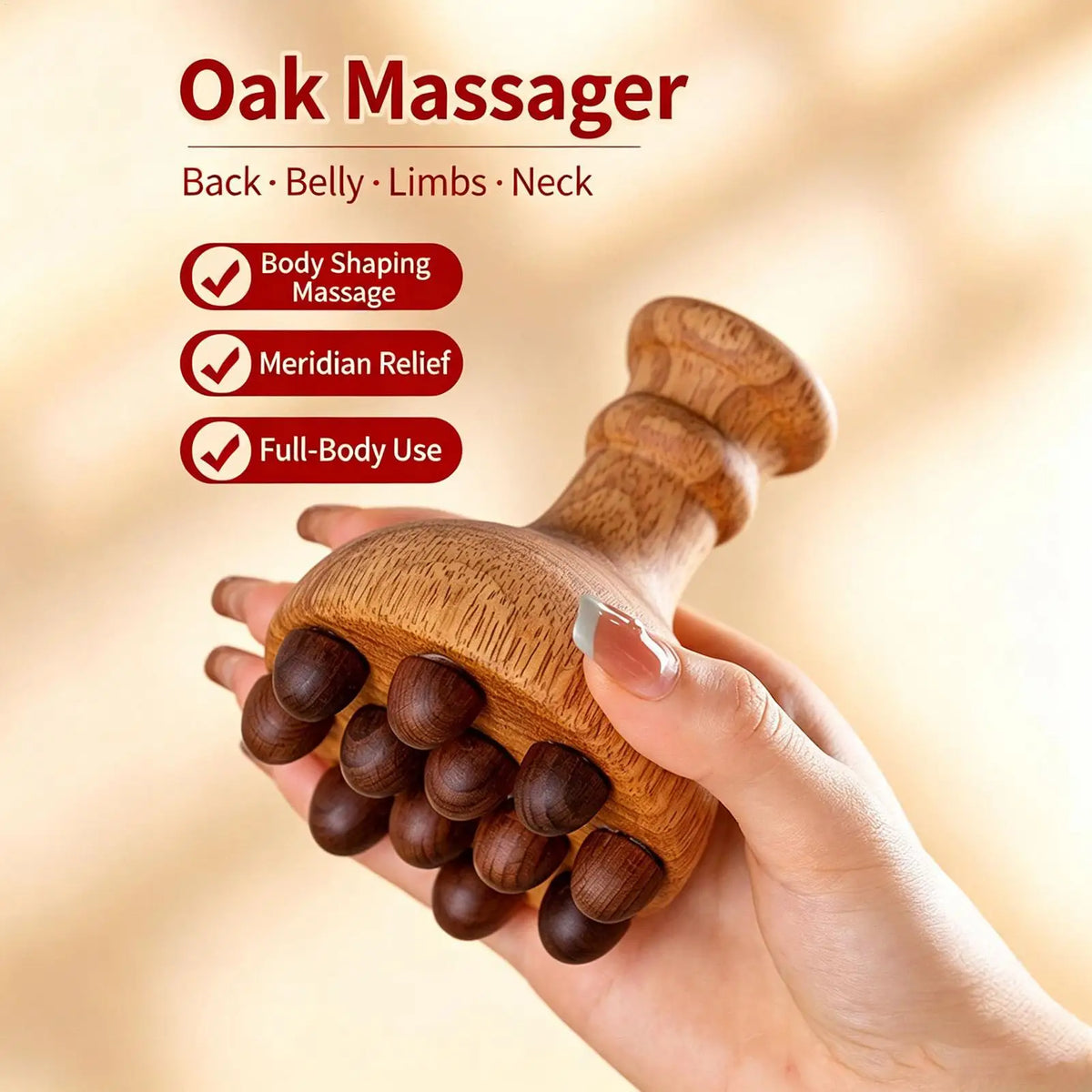 Wooden Gua Sha Massage Tool – Manual Body Massage Brush Wooden Massage Tool PLUSH