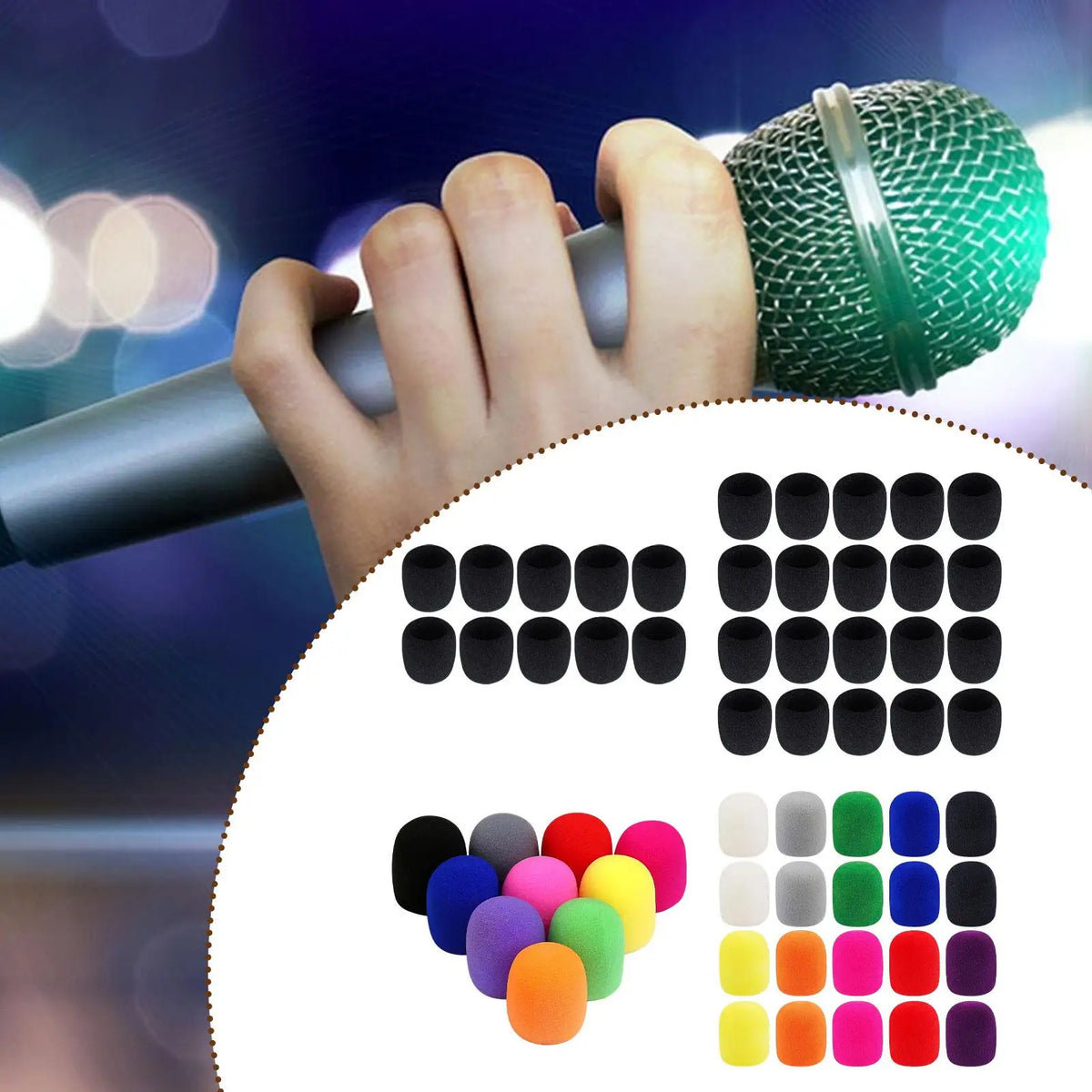 Foam Mic Covers for Cordless Microphones – 10 or 20 Pack Microphone Windscreen PLUSH