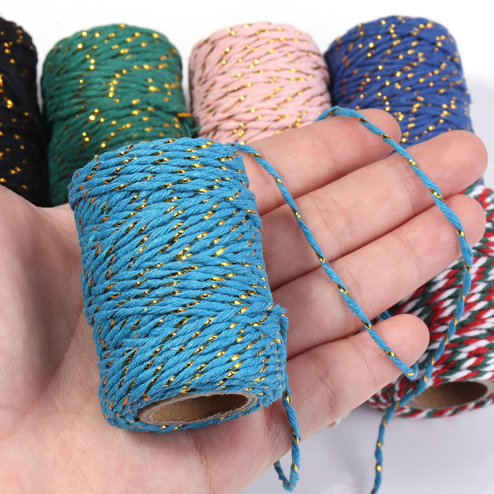 20m Gold Colorful Braided Cotton Cord – DIY Crafts & Gift Wrap Braided Craft Cord PLUSH