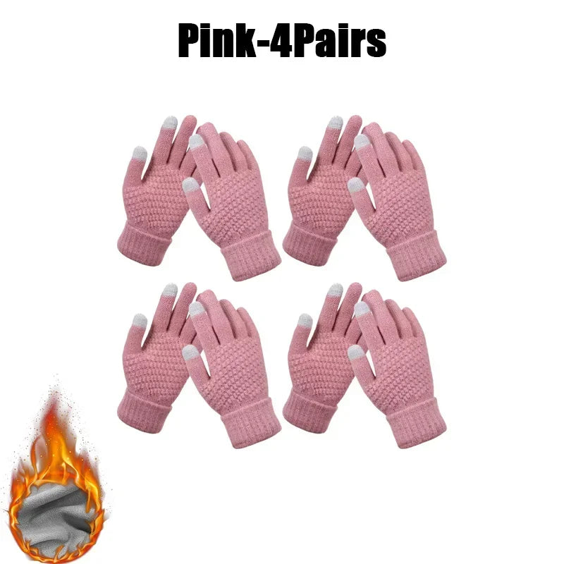 Winter Touch Screen Gloves – Warm Knit Mittens Unisex