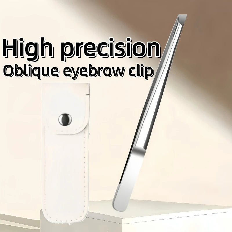 Ouriner Stainless Steel Slant Tweezers – Eyebrow & Beard Tool Eyebrow Tweezers PLUSH