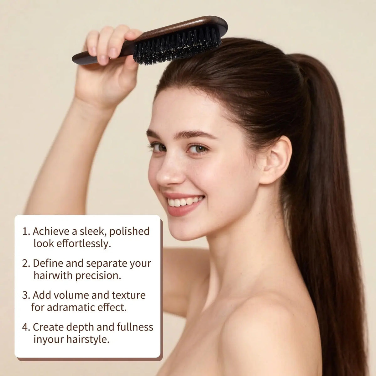 Boar Bristle Hair Brush Set – Unisex Professional Styling Hair Brush Set PLUSH