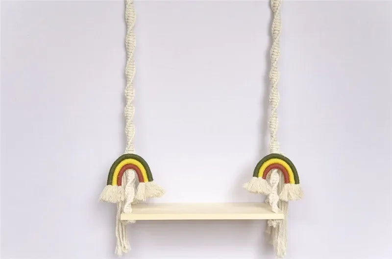 Newborn Wooden Swing Chair Photography Prop | 0–6M Baby Photography Prop PLUSH beige-01 Other