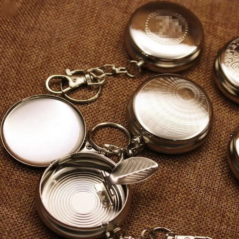 Stainless Steel Pocket Ashtray | Sealed Lid Windproof Travel Portable Pocket Ashtray PLUSH style 8