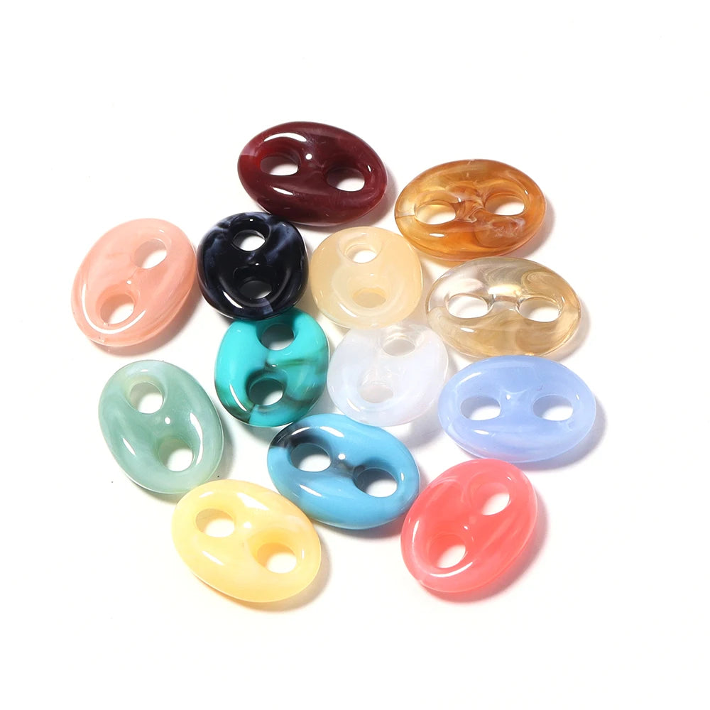Acrylic Coffee Bean Pig Nose Link Charms DIY Jewelry 5-10pcs Acrylic Jewelry Charms PLUSH 24x17mm
