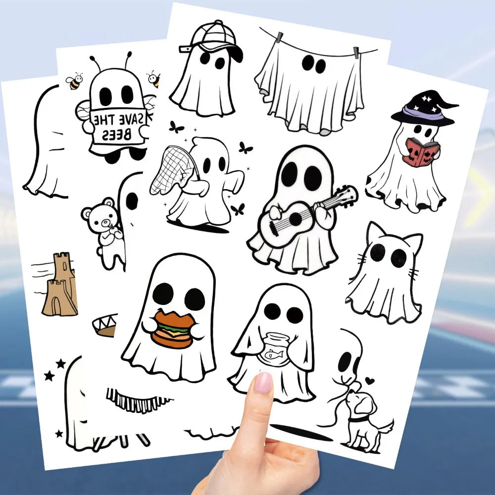 10pcs Halloween Ghost Temporary Tattoo Stickers for Kids Temporary Tattoo Stickers PLUSH