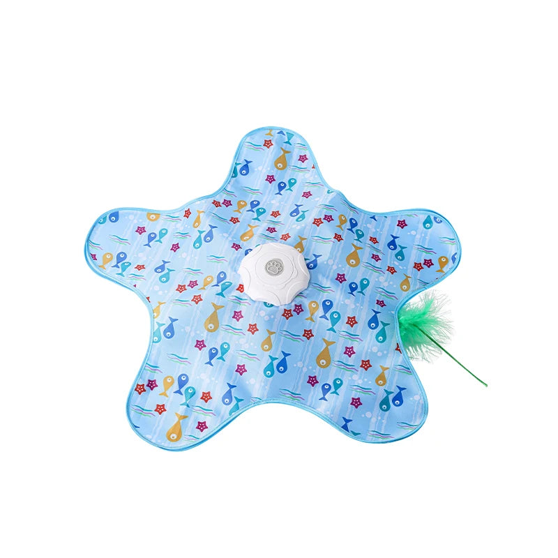 Electric Automatic Cat Turntable Toy – Interactive Wand Interactive Cat Toy PLUSH Blue