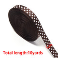 Brown Polka Dot Grosgrain Ribbon 5-10 Yds | DIY Craft Grosgrain Ribbon PLUSH 10mm 10yards As shown