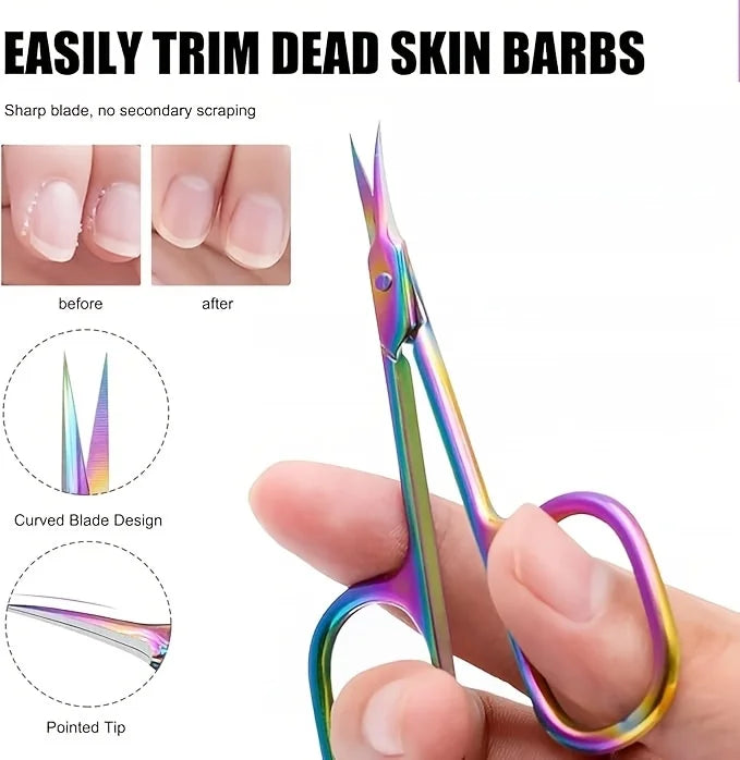 Ouriner Rainbow Titanium Cuticle Scissors – Nail Care Tool Cuticle Scissors PLUSH