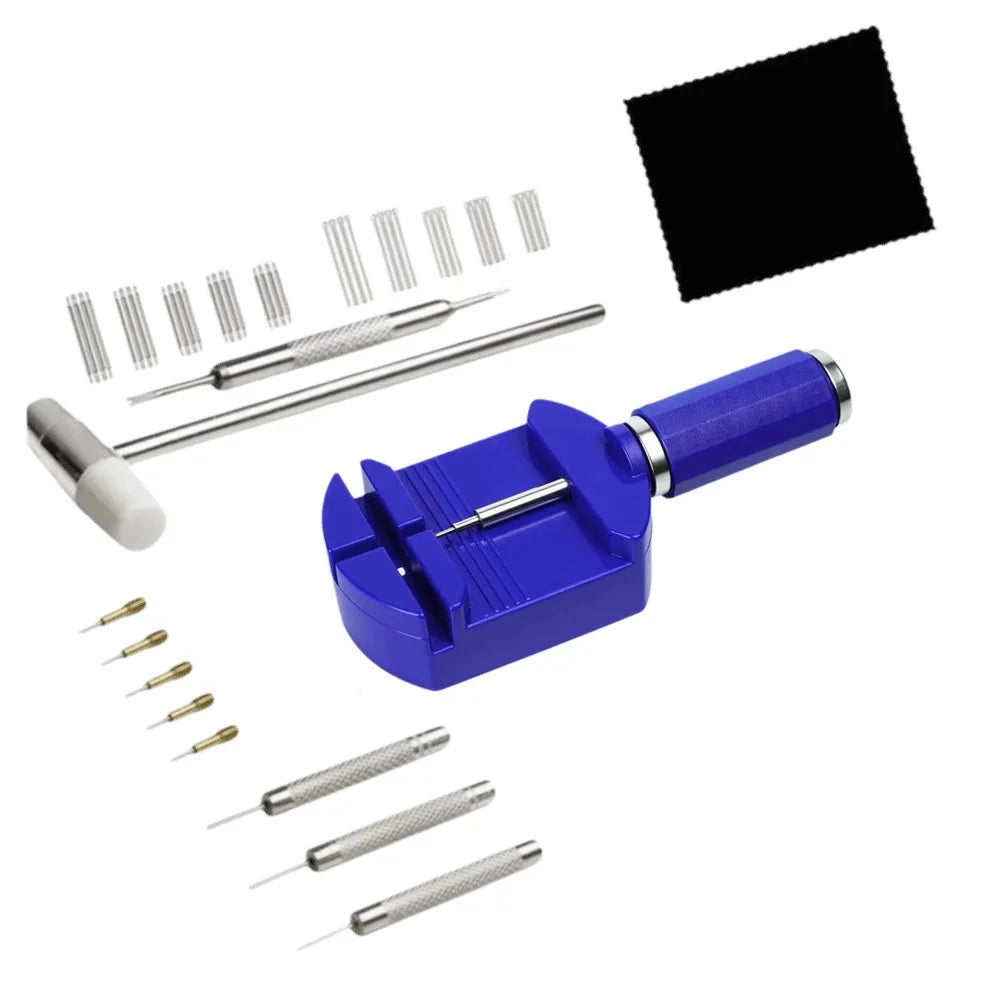52-Piece Watch Link Removal Tool Kit – Strap Pin Extractor Watch Repair Tool Kit PLUSH Blue